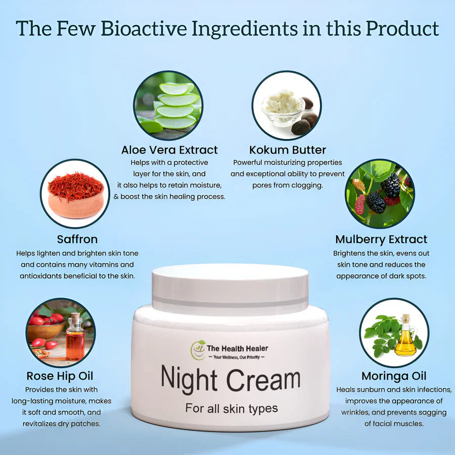 The Health Healer Night Cream For Bright, White And Clear Skin ORIGINAL |FREE|